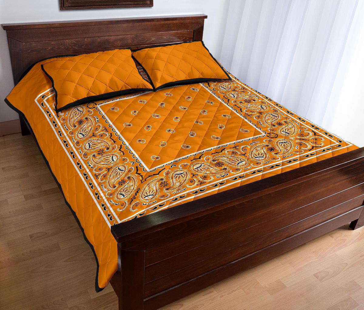 Quilt Set -Citrus Orange Bandana Quilt w/Shams