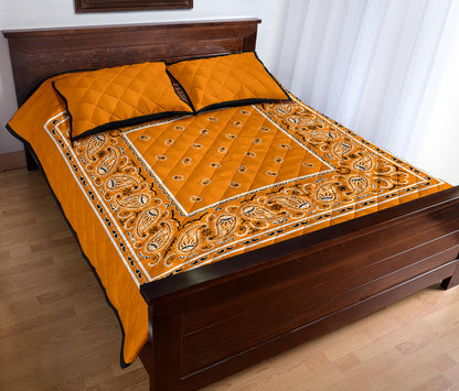 Quilt Set -Citrus Orange Bandana Quilt w/Shams