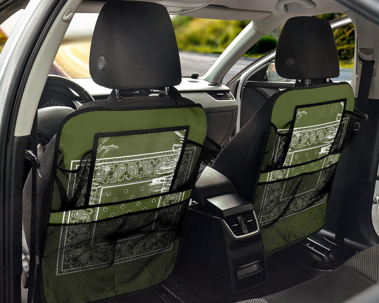 green bandana care seat organizers
