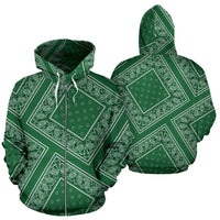 green bandana zip hoodie