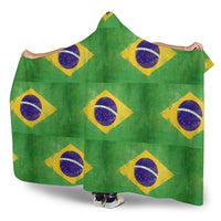 Brazil Flag Tiled Hooded Blanket