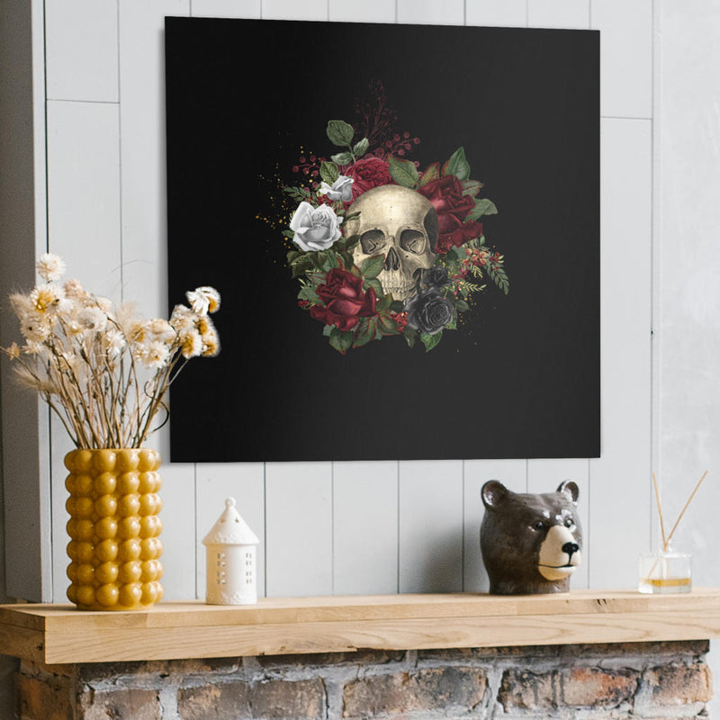 Skulls and Roses Decorative Metal Signs