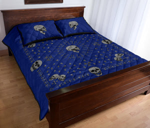blue and gray bandana bedding