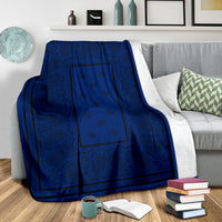 blue bandana with black paisley  blanket