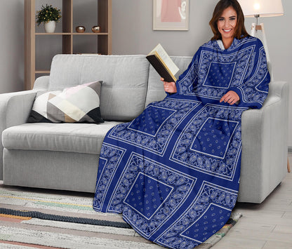 royal blue bandana sleeved blanket