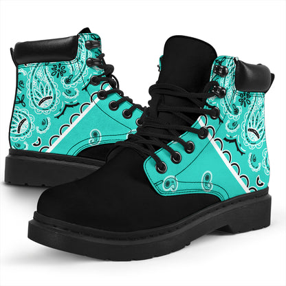 Turquoise Bandana Blackout All Season Boots