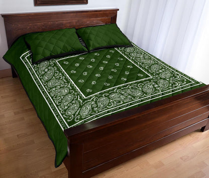Forest Green Bandana Quilts with Shams