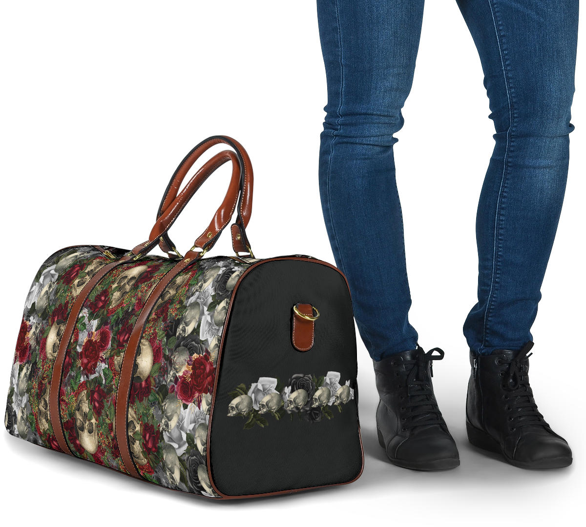 luggage with skulls