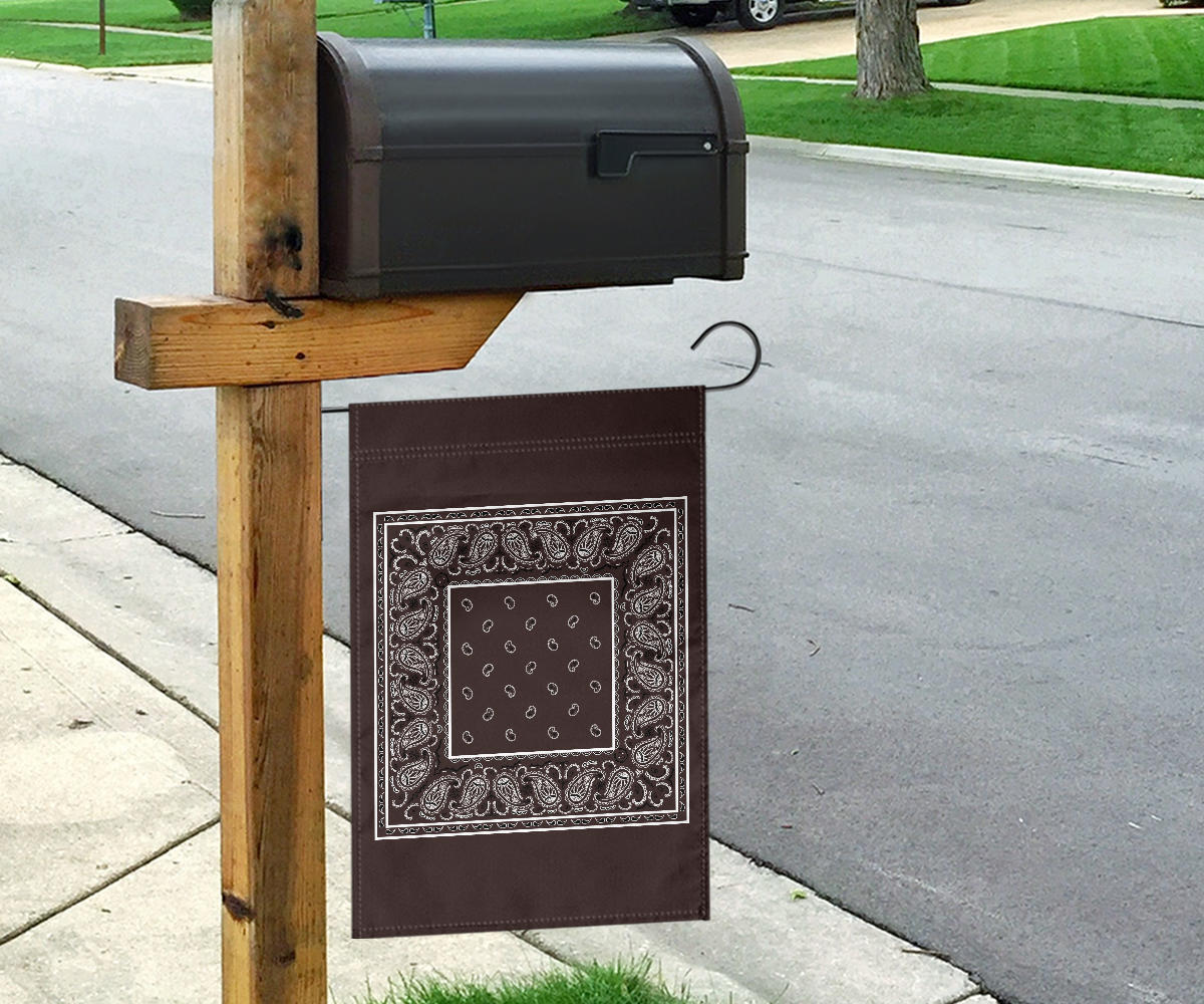 Coffee Brown Bandana Home and Garden Flags