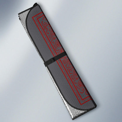 Gray and Red Bandana Car Window Shade