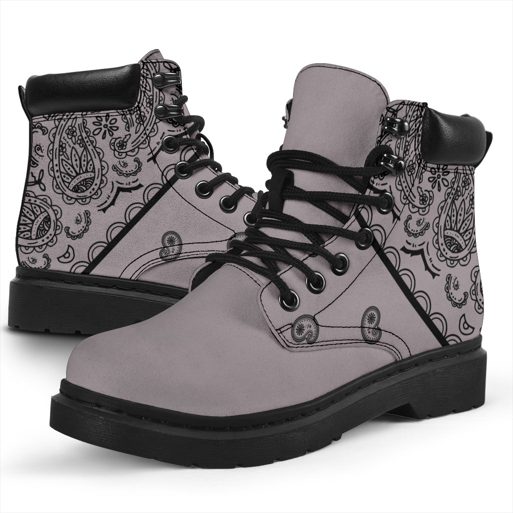 Gray and Black Bandana All Season Boots