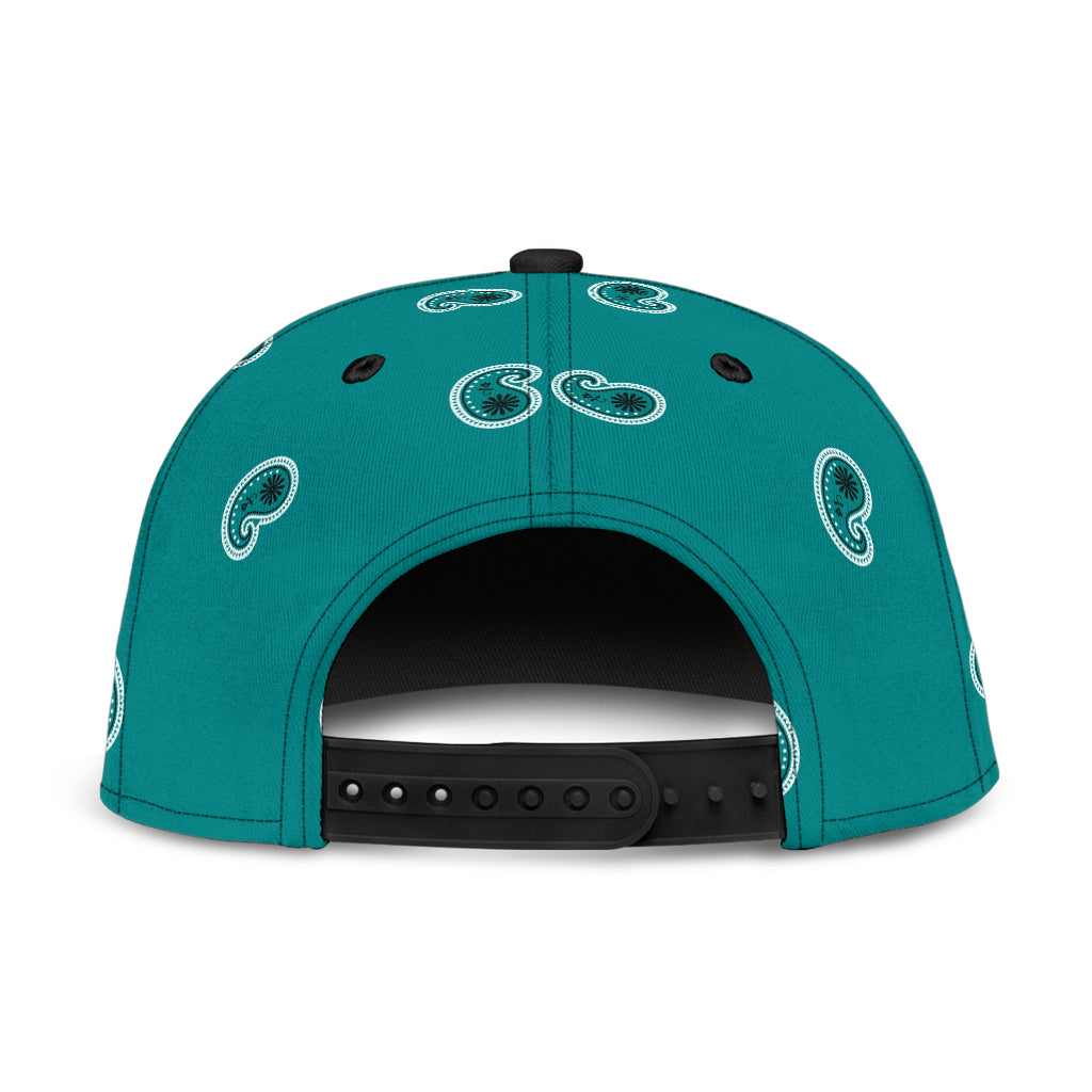 Teal Bandana Snapback Cap