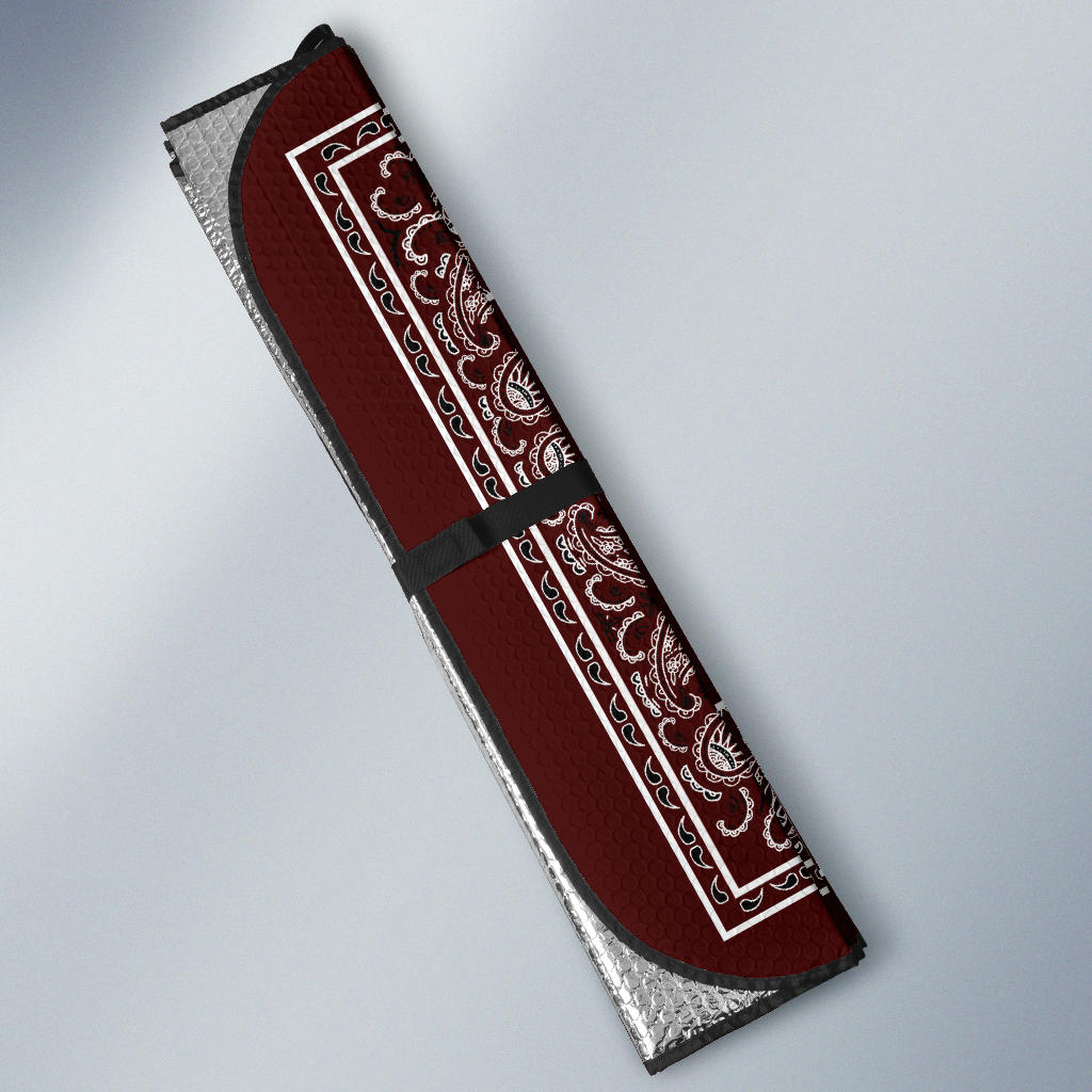 Burgundy Bandana Car Window Shade