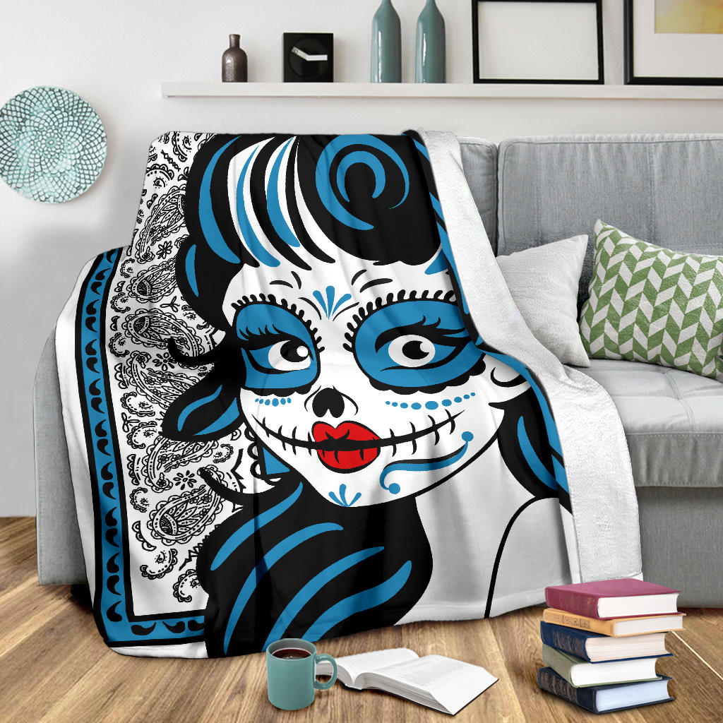 day of dead fleece blanket