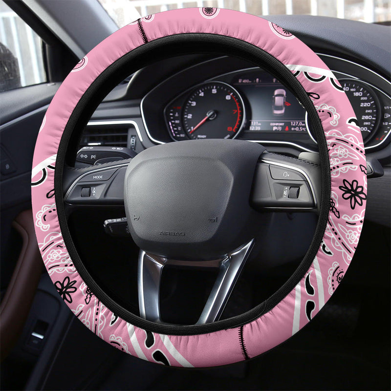 Pink Bandana Car Steering Wheel Covers