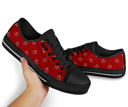 Canvas Low Top Sneakers - Maroon Paisley