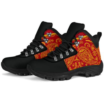 Red and Gold Bandana Alpine Boots