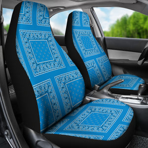 Sky Blue Bandana Car Seat Covers - Patch