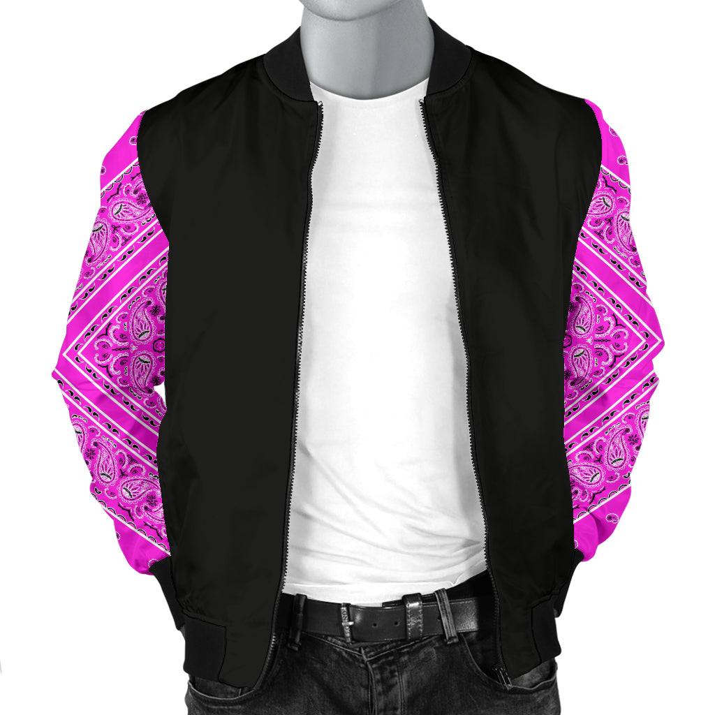 Men's Abruptly Pink Bandana Sleeved Bomber Jacket