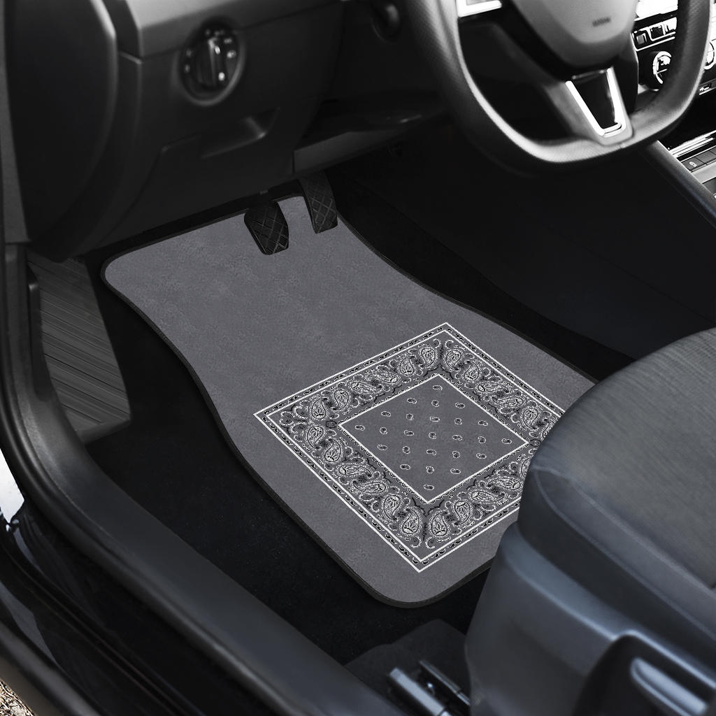 Quad Classic Gray Bandana Car Mats - Minimal