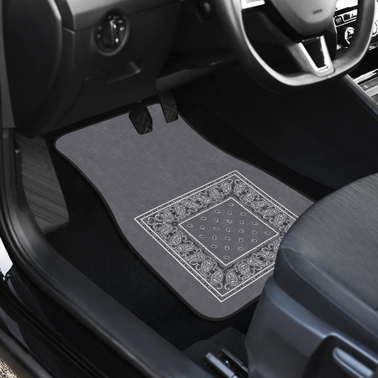 Quad Classic Gray Bandana Car Mats - Minimal