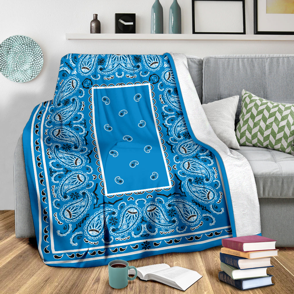 Blue Bandana Throw Blanket