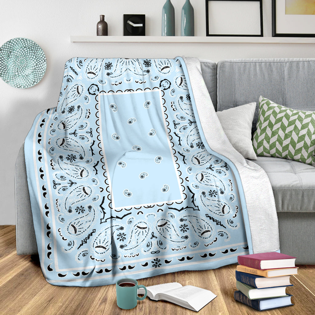 Blue Bandana Throw Blanket