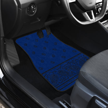 Quad Blue and Black Bandana Car Mats - Fancy