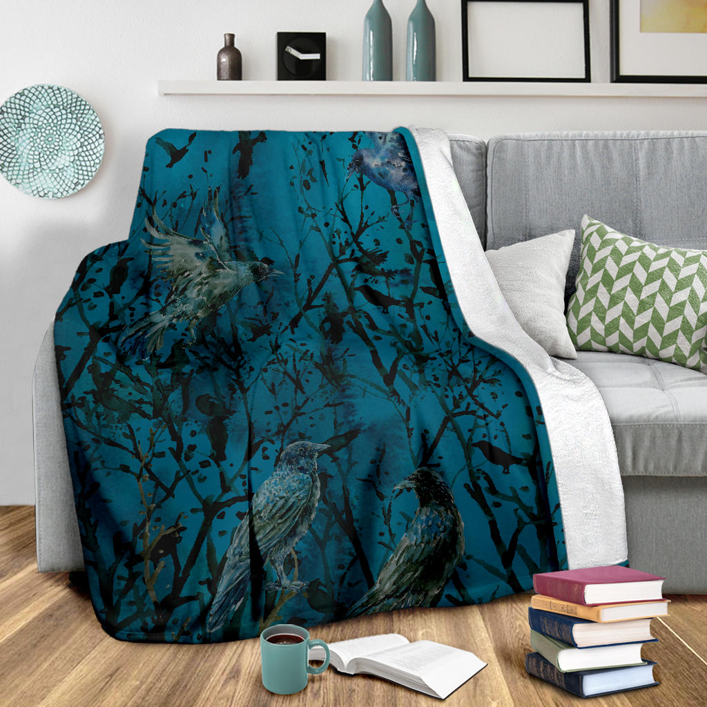 Murder of Crows Fleece Throw