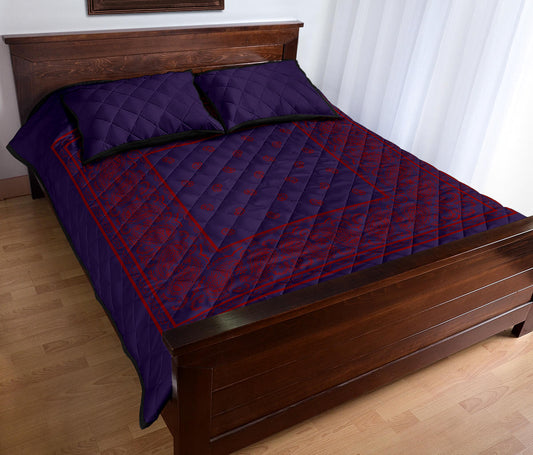 Quilt Set - Purple and Red Bandana Bed Quilts w/Shams