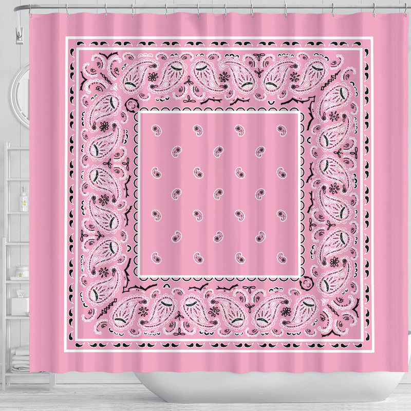 Light Pink Bandana Shower Curtain