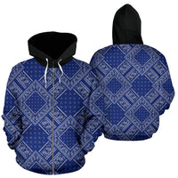 blue bandana zip up hoodie