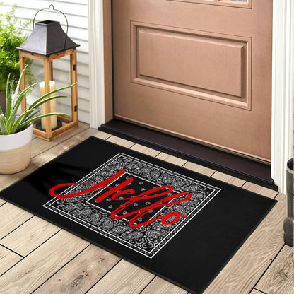 Black Bandana Door Mats