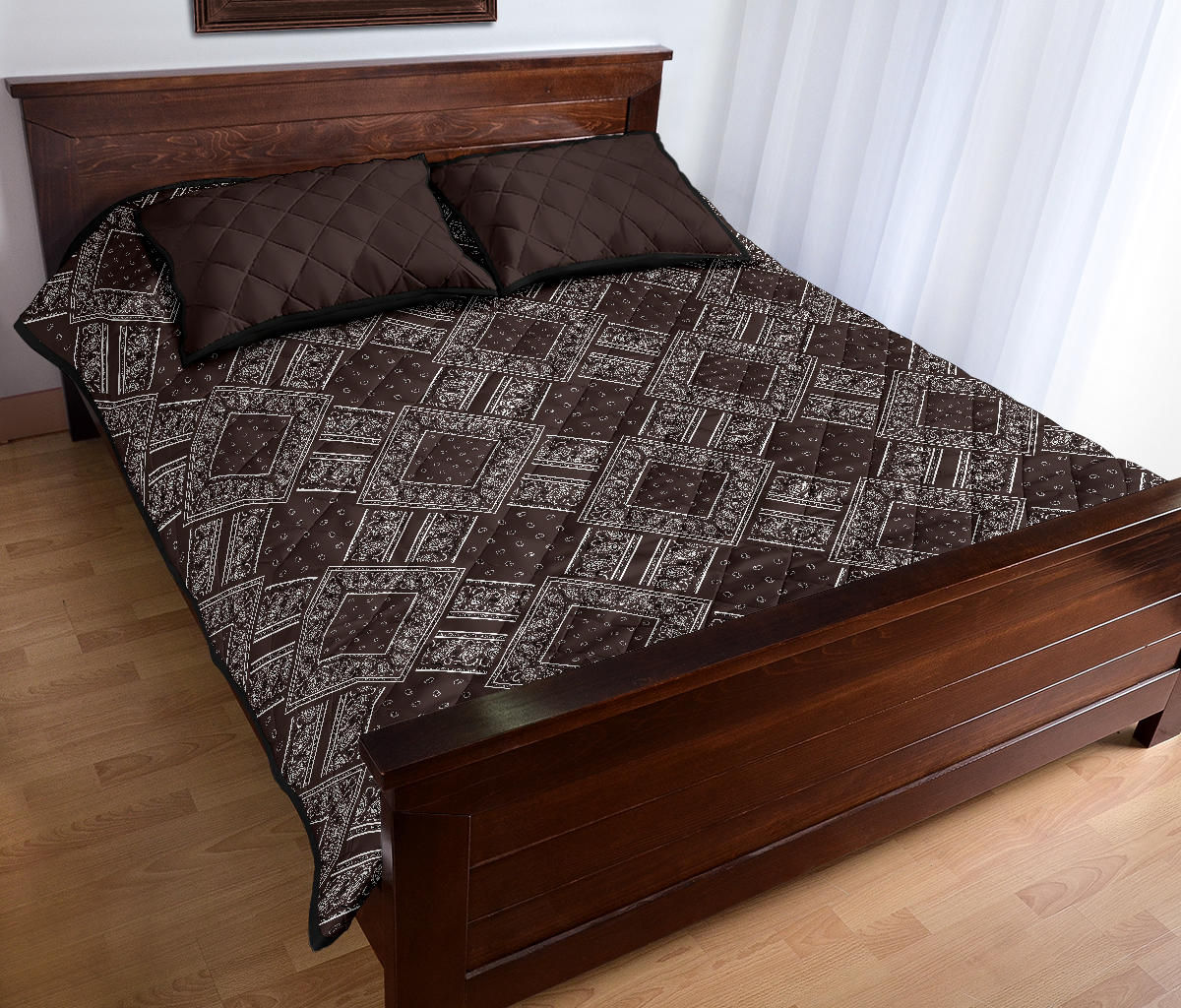 brown bandana bedroom decor