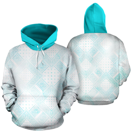 white and blue hoodie