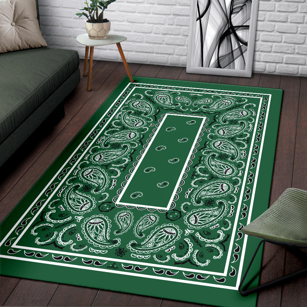 green throw rugs