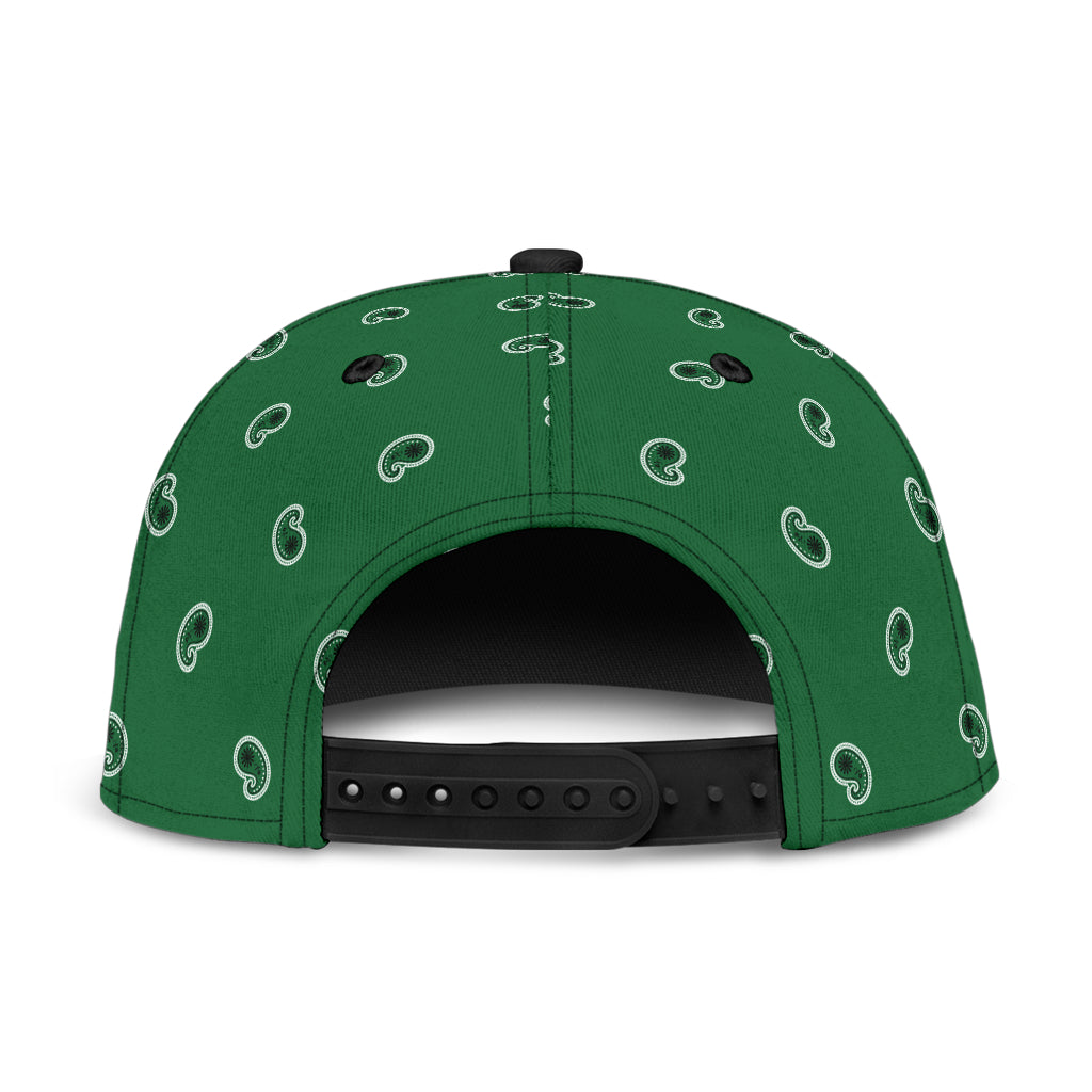 Classic Green Paisley Snapback Cap