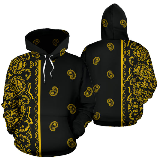 black gold bandana pullover hoodie