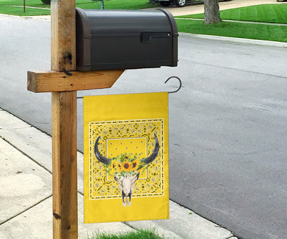 Sunflower Bull Skull Home and Garden Flags