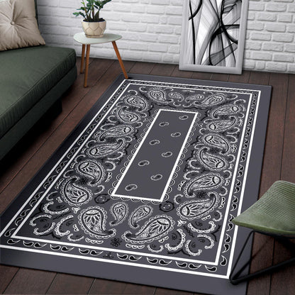 Classic Gray Bandana Area Rugs - Fitted