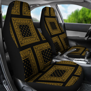 black and gold car seat cover