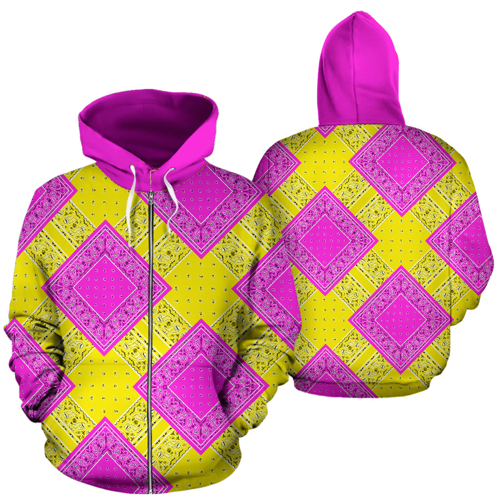 pink and yellow hoodie