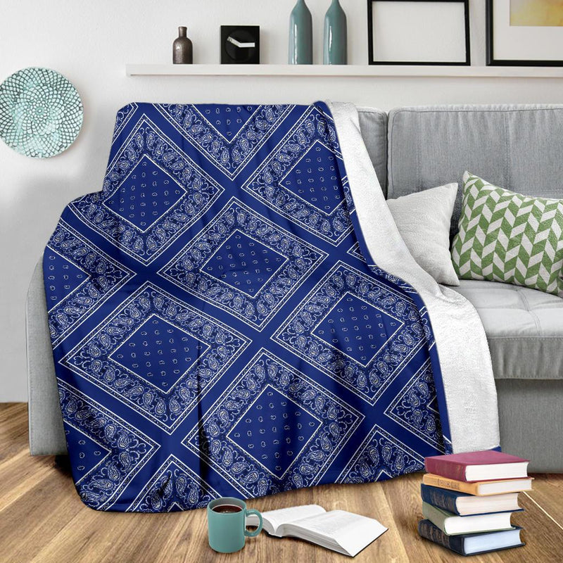Royal Blue Blue Fleece Throw Blanket Royal Blue Bandana Fleece