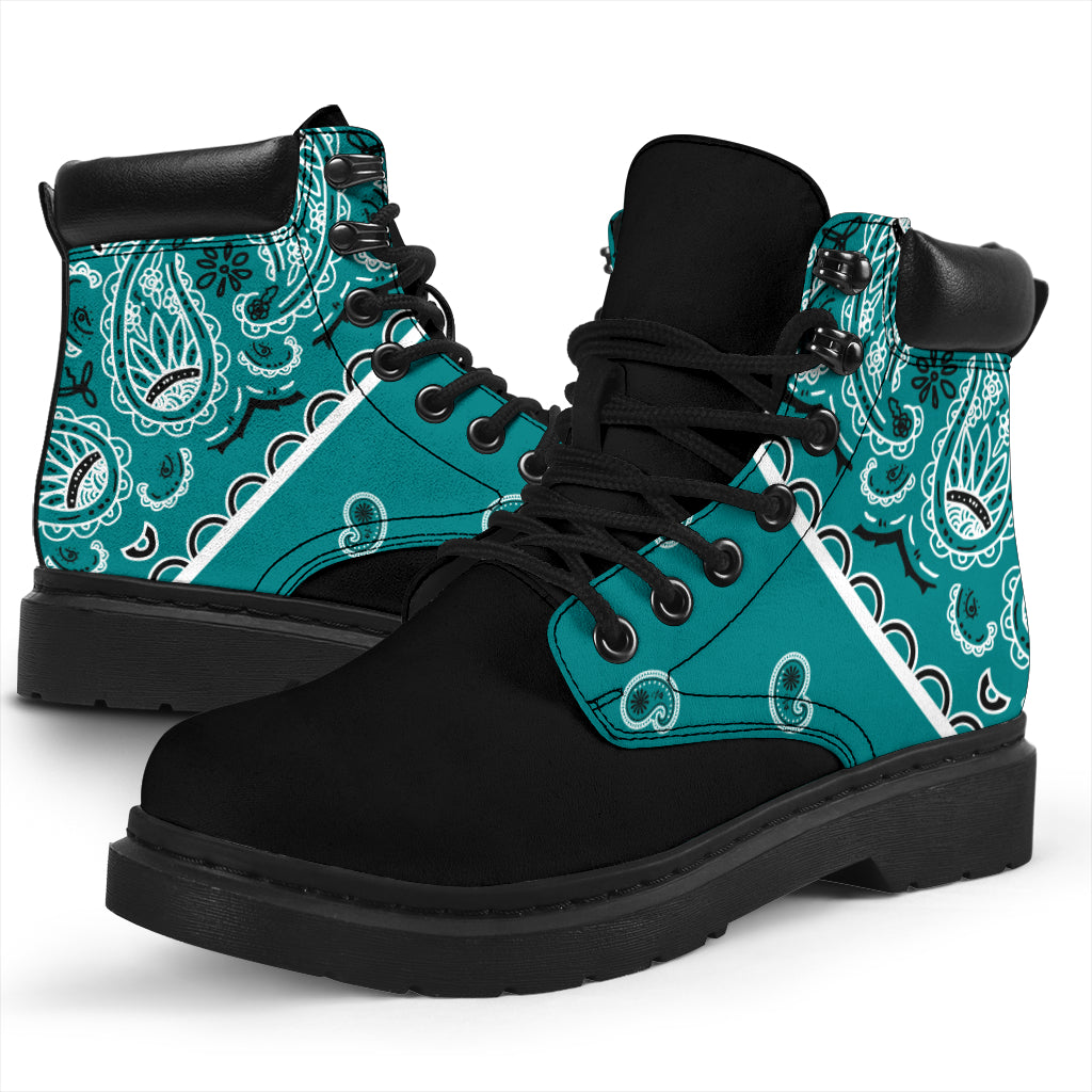 Teal Bandana Blackout All Season Boots