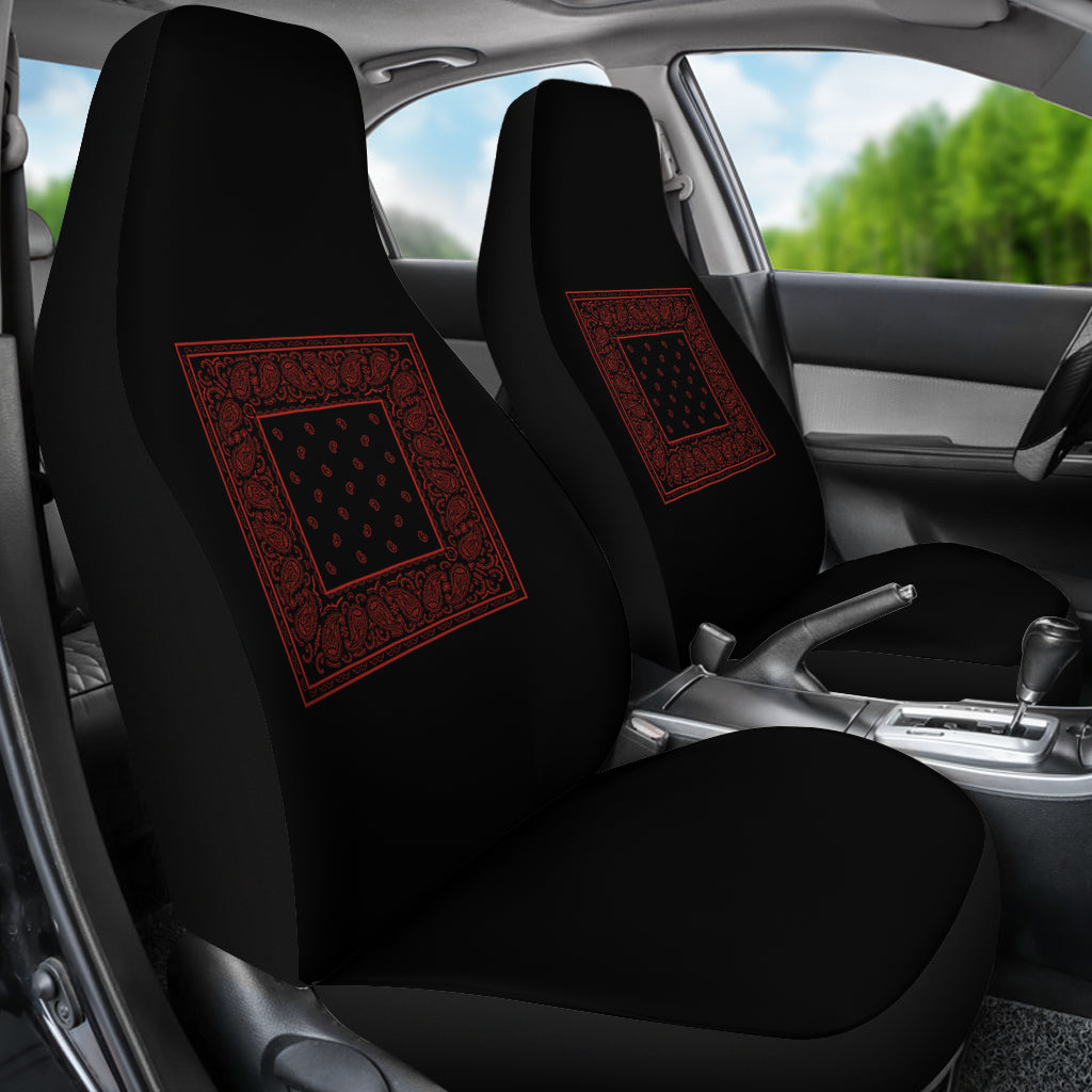 Black and Red Bandana Car Seat Covers - Minimal
