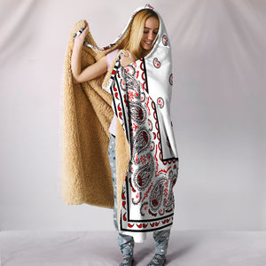 White Bandana Hooded Blanket front
