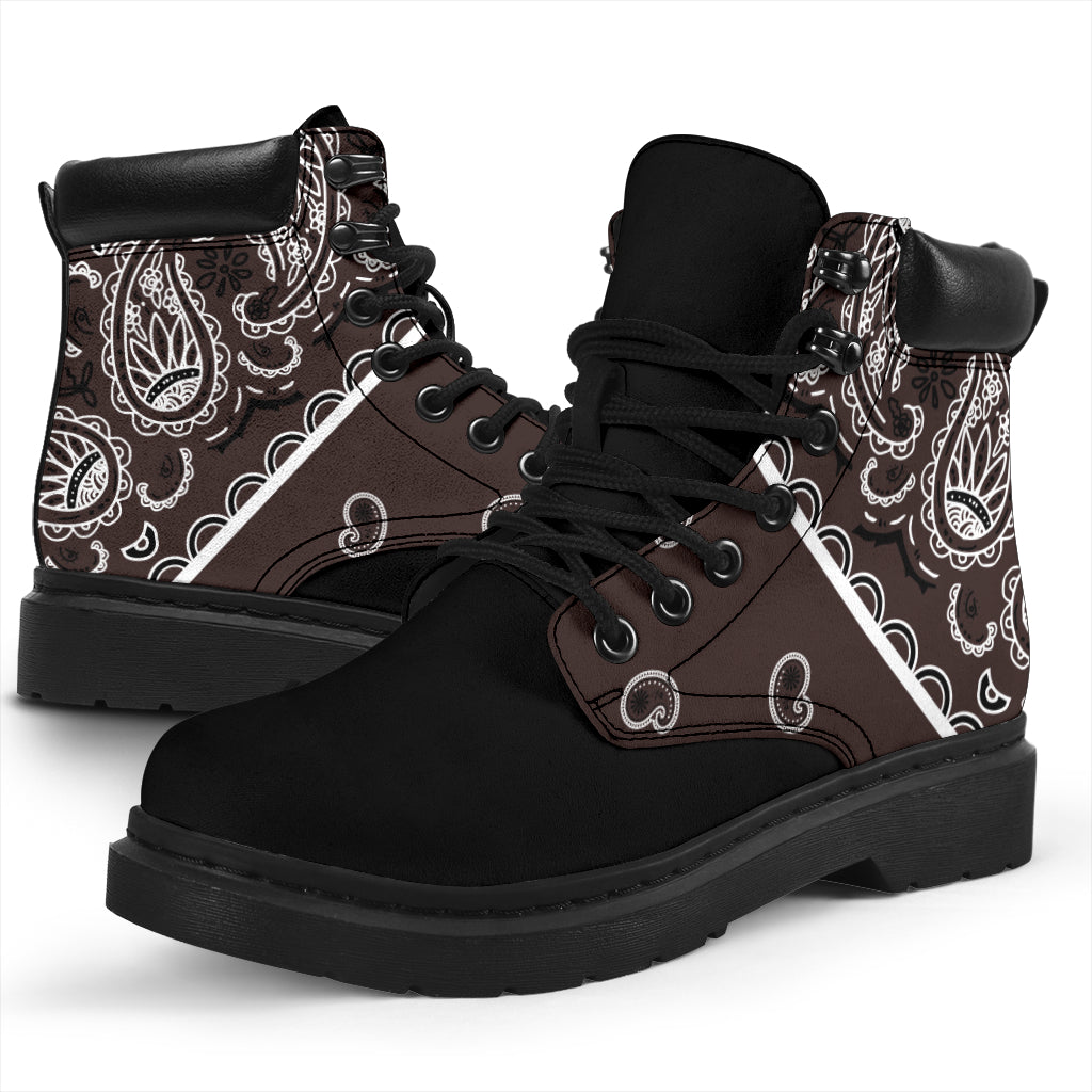 Coffee Brown Bandana Blackout All Season Boots