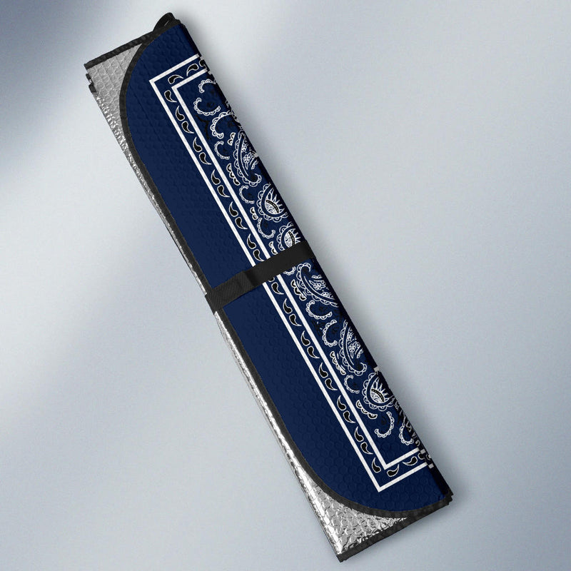 Navy Blue Bandana Car Window Shade