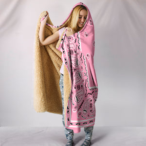 Pink Bandana Hooded Blanket Front