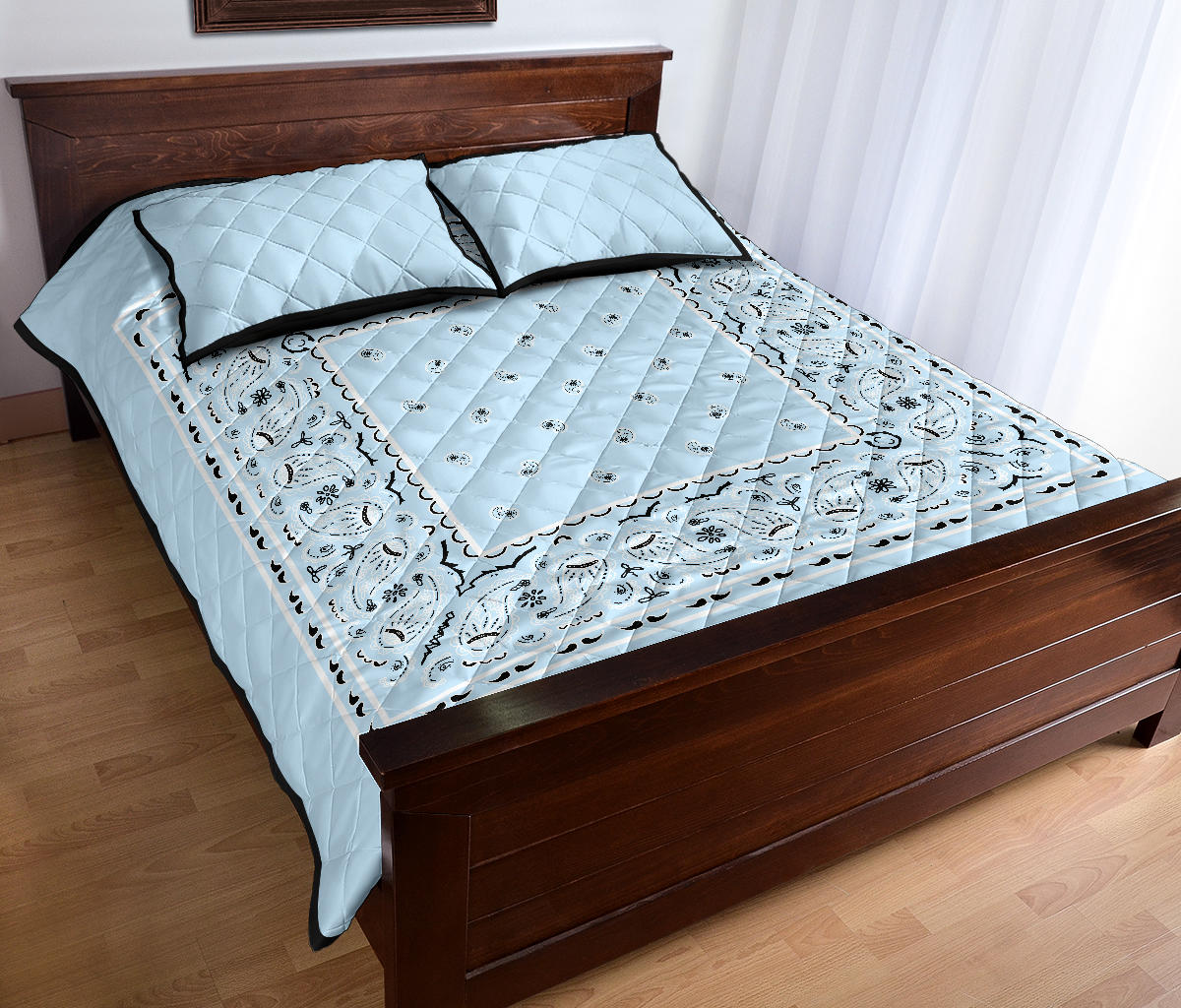 light blue bedding